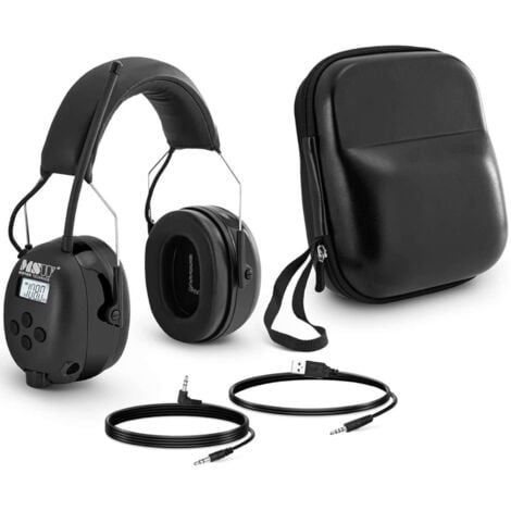 Casque de protection antibruit actif avec radio Bluetooth AUX MP3 - noir