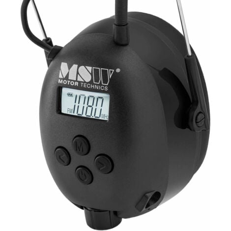 Casque de protection antibruit actif avec radio Bluetooth AUX MP3 - noir