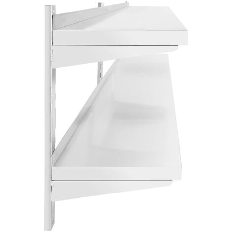 Etagère murale traiteur double, réglable et suspendue, ACIER, 200 x 40 cm