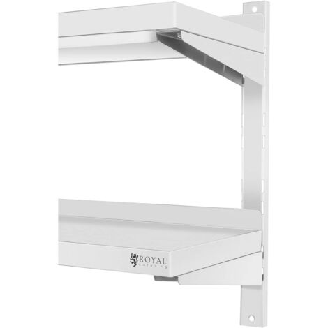 Etagère murale traiteur double, réglable et suspendue, ACIER, 200 x 40 cm