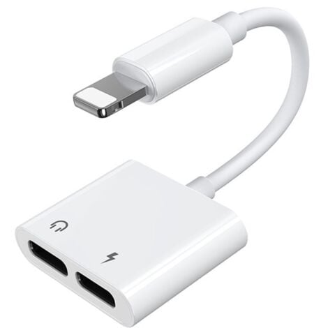 Adaptateur répartiteur de casque Lightning pour iPhone - 2x Lightning blanc
