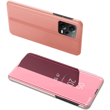 Étui à rabat brillant pour Xiaomi Redmi Note 12 5G / Poco X5 Pro 5G Clear View Case Rose (1/5)