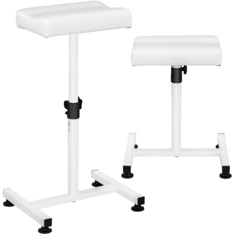 Repose-pieds cosmétique pour pédicure, hauteur réglable jusqu'à 75 cm jusqu'à 80 kg - blanc (1/5)
