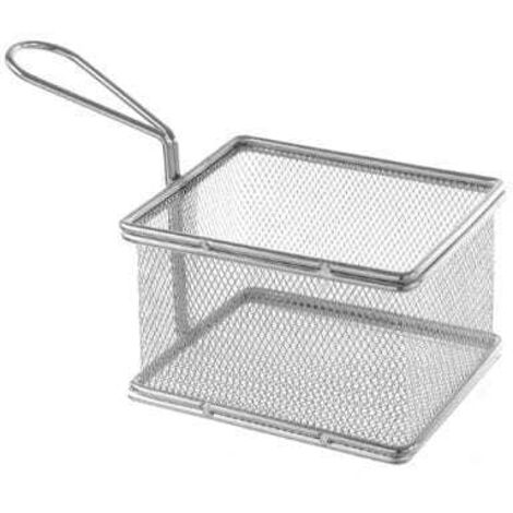 Lot De 4 Paniers à Frites En Acier Inoxydable Noir - Pour Friteuse Et Service - Structure Maille Fine