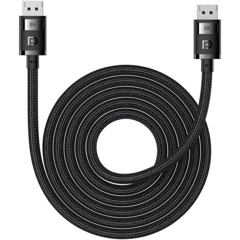 Cable Displayport Diyanisly Câble Displayport 8K De 3 M, Câble DP Haute Vitesse 32 Gbit/s Support 8K60Hz 4K144Hz Cable Displayport Diyanisly Câble Displayport 8K De 3 M, Câble DP Haute Vitesse 32 Gbit/s Support 8K60Hz 4K144Hz