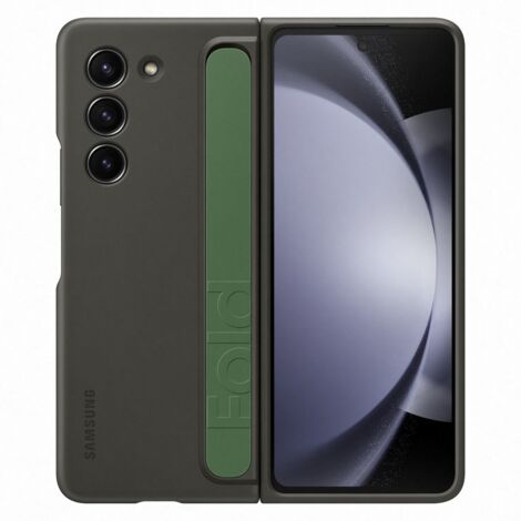Coque en silicone pour Samsung Galaxy Z Fold 5, avec support et sangle, noire (1/5)