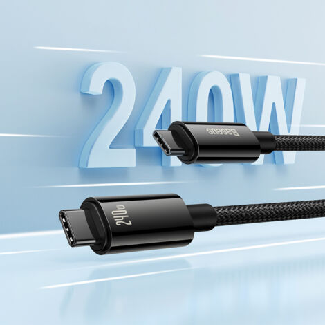 Câble USB-C Tungsten Gold 480Mb/s 240W 2m noir