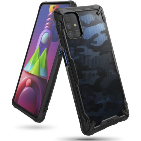 Coque résistante et renforcée pour téléphone GALAXY M51 FUSION X CAMO, noire (1/5)