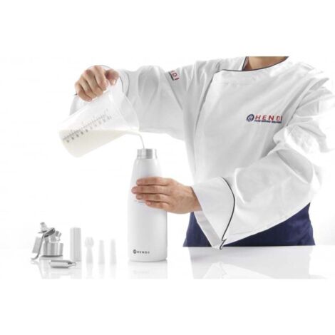 Siphon à Chantilly HENDI 0.5L En Aluminium - Avec 3 Douilles Et Brosse De Nettoyage - Pour Crèmes, Mousses Et Sauces Froides - Fonctionne Avec Cartouches N₂O (non Incluses)