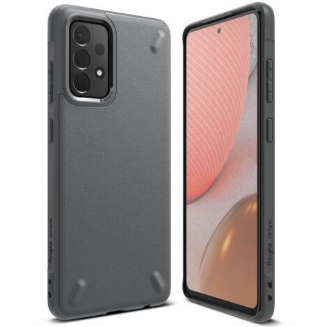 Coque résistante et renforcée pour téléphone gris GALAXY A72 4G ONYX (1/5)