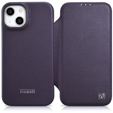 Étui en cuir pour iPhone 14 Plus avec rabat magnétique MagSafe CE Premium Leather violet (1/5)