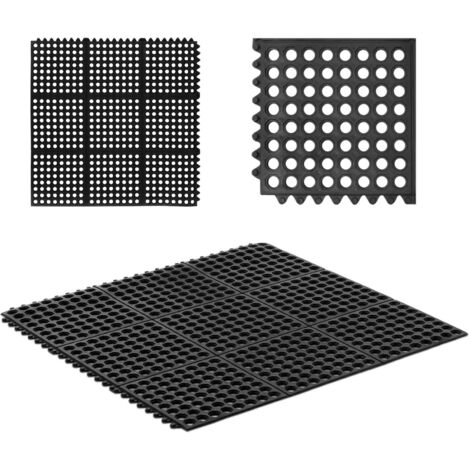 Paillasson en caoutchouc antidérapant ajouré, 92 x 92 x 0,5 cm