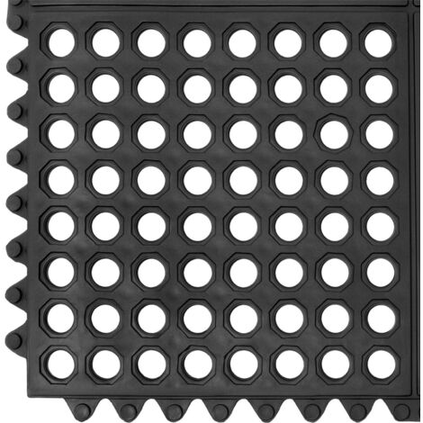 Paillasson en caoutchouc antidérapant ajouré, 92 x 92 x 0,5 cm