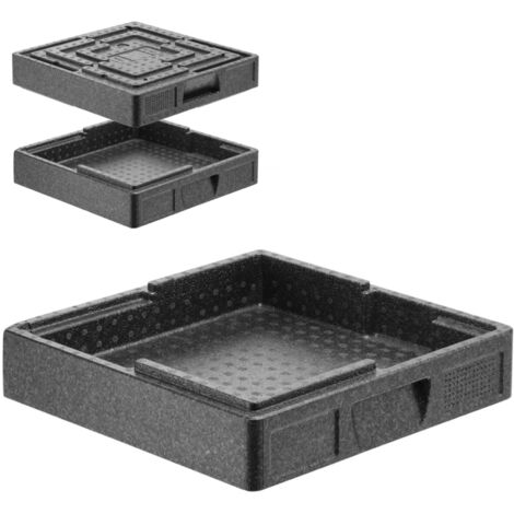 Conteneur isotherme alimentaire 5,5 L – Polypropylène – Dimensions 35 x 35 x 4,5 cm – Empilable et léger – Compatible lave-vaisselle jusqu'à 80 °C