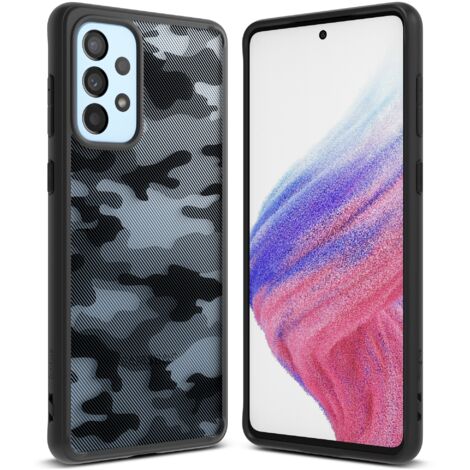 Coque Galaxy A73 Fusion Matte noir avec cadre en gel (1/5)