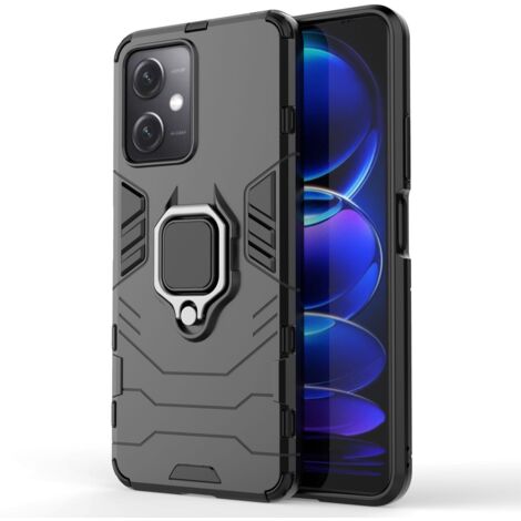 Coque Blindée pour Xiaomi Redmi Note 12 5G / Poco X5 5G Ring Armor Support Magnétique Noir (1/5)