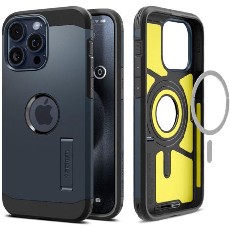 Coque Tough Armor MagSafe pour iPhone 15 Pro Max, métal noir