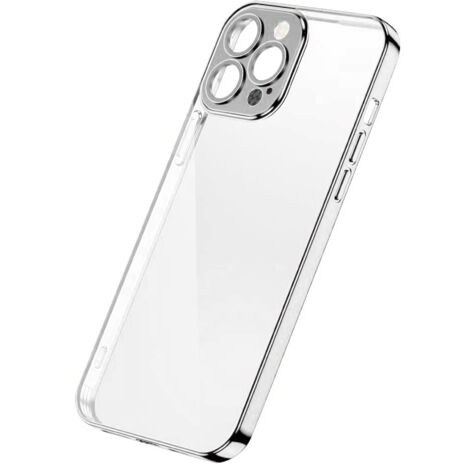 Coque pour iPhone 13 Pro, boîtier avec cadre métallique argenté (1/5)