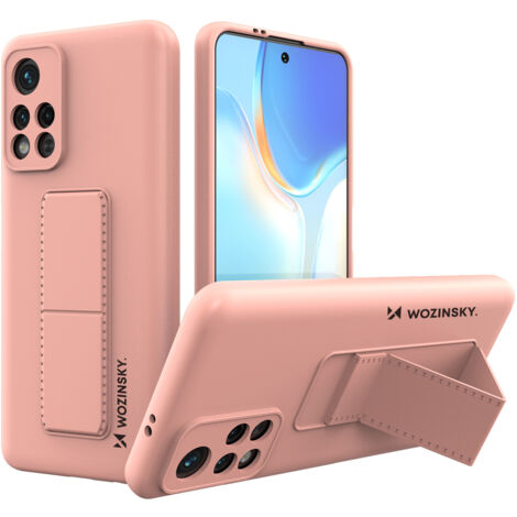 Xiaomi Poco M4 Pro 5G Kickstand Case Coque en silicone avec support Rose (1/5)