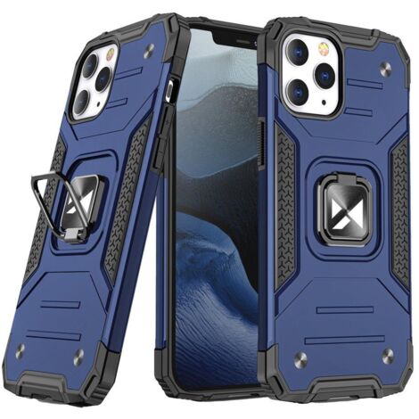 Coque blindée + support magnétique iPhone 13 Pro Max Ring Armor bleu (1/5)
