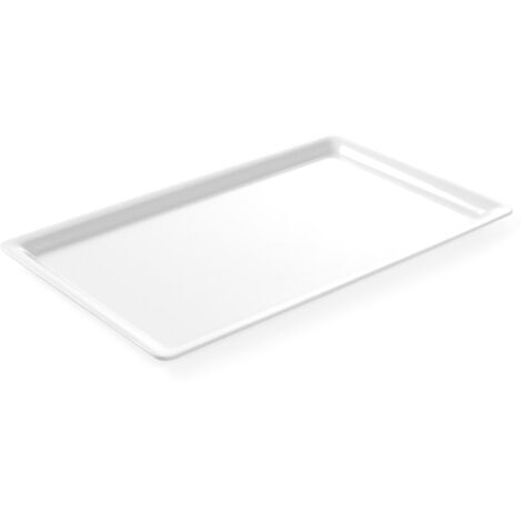 Plateau de présentation buffet pour aliments en mélamine GN2/4, hauteur 20 mm, blanc - Hendi 566053 (1/3)
