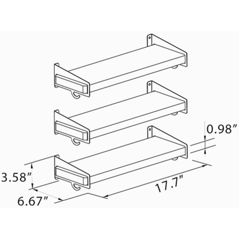 Étagère murale Spacetronik SPB-134L 3 pièces.