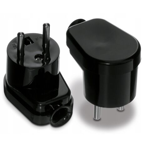 FICHE D'ANGLE FICHE SECTEUR AMOVIBLE 2P+Z WT-16 NOIR