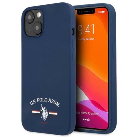 Coque en silicone bleu marine de la collection US Polo pour iPhone 13 mini (1/4)