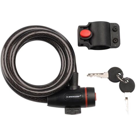 Antivol Vélo Wonnell 180cm/12mm - Câble Spirale Acier Avec 2 Clés | Pour Vélo, Scooter, Moto Électrique