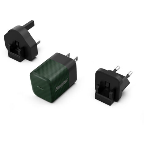 Energizer Ultimate - Chargeur mural Multiplug EU / UK / US GaN USB-C 20W PD (Vert) (1/4)