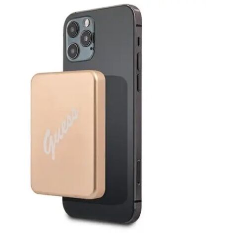 Batterie externe inductive Guess 5 W GUPBMSVSLG 3 000 mAh, dorée, MagSafe (1/5)