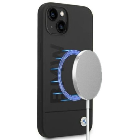 Coque rigide en silicone BMW MagSafe noire pour iPhone 14 Plus (1/4)