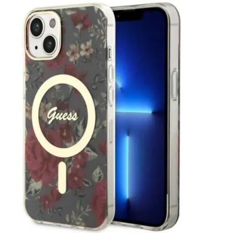 Coque MagSafe Guess Flower verte pour iPhone 14 Plus (1/5)