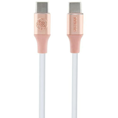 Câble Guess gucclalrgdp USB-C - USB-C 1,5 m, charge rapide, rose/rose, logo en relief (1/2)