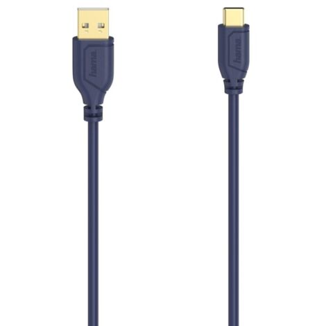 Cavo USB-C Flexi-Slim, USB 2.0, 480 Mbit/s, profondità blu, 0,75 m - Hama