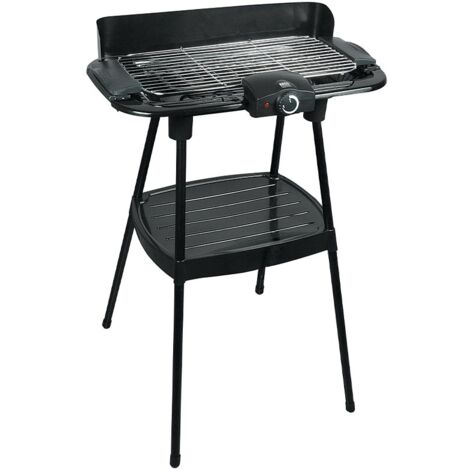 Grill électrique 2000W à 2800W sur pied et sur table – Grille 46 x 23 cm – Écologique et sans fumée – Revêtement antiadhésif