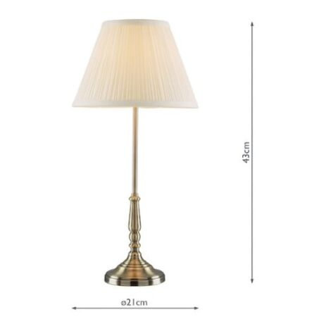 Laura Ashley Elliot Lampe de table en laiton antique avec abat-jour