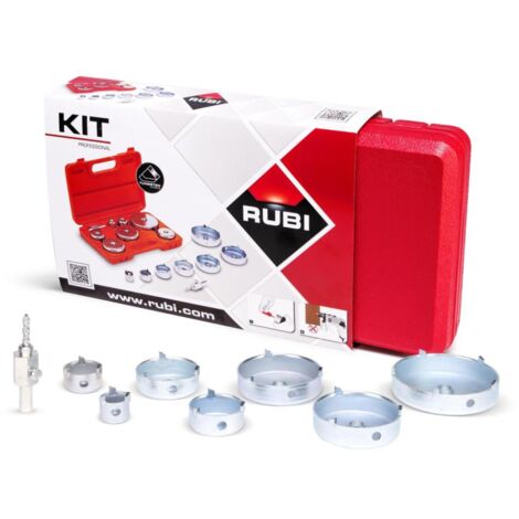 Rubi – Foret en carbure de tungstène pour carrelage – Coffret avec 7 diamètres 27 à 85mm – Pour perceuses sans percussion – Usage professionnel (1/5)