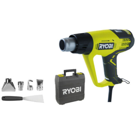 Ryobi – Décapeur thermique 2000W – Température 50-650°C – Débit d'air 250/500 l/min – 4 buses interchangeables – EHG2020LCD (1/7)
