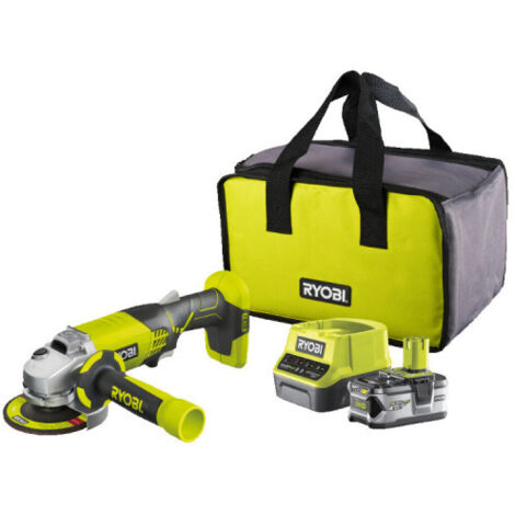 RYOBI Meuleuse d'angle 18V One+ R18AG-140S - Batterie Lithium-ion 4.0 Ah - Chargeur