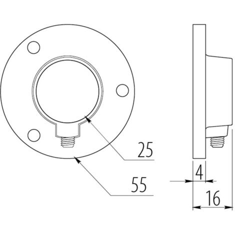FIXATION POUR BARRE RONDE O 25 (1/2)