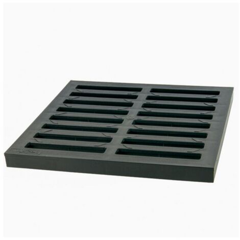 Grille de voirie 300x300mm PVC A15 graphite – Classe de charge 15kN pour voies piétonnes et pistes cyclables