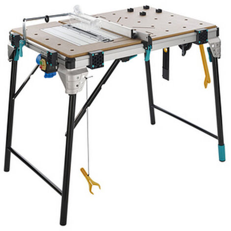Table de travail modulable Wolfcraft Master Cut 2600 PRO – Capacité de charge 120 kg – Dimensions dépliées 765 x 1185 mm – Pour bois massif
