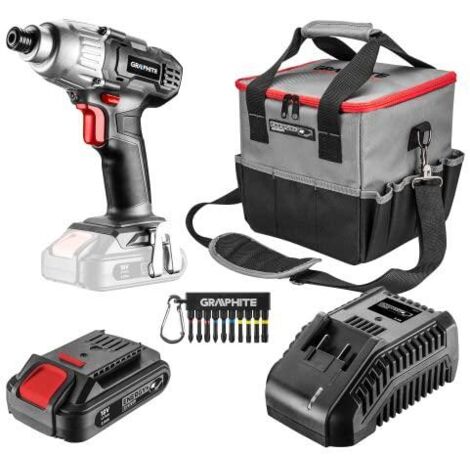 ZAKRĘTARKA AKU, AKUMULATEUR 2.0AH, ŁADOWARKA, TORBA, BITY - T 58G012-S15 (1/3)