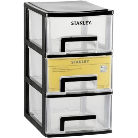 Stanley – Bac de rangement 3 tiroirs – Dimensions 23.86 x 17.96 x 30.2 cm – Polypropylène durable – Accès facile avec tiroirs extractibles