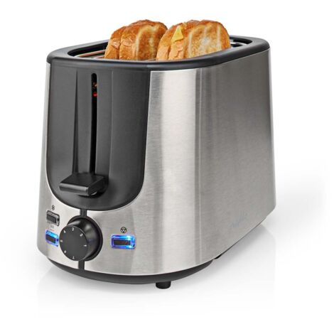 Grille-pain en Acier SteelToast 2 S. 6 Niveaux de Puissance, Pour 2 Toasts, 3 Fonctions: Faire