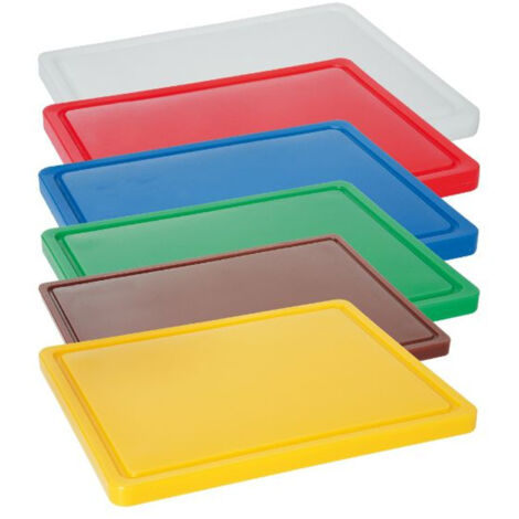 Planche à Découper HENDI HACCP 60x40x1,5 Cm - LDPE Rouge, Deux Faces Lisses, Anti-usure Des Couteaux, Lave-vaisselle