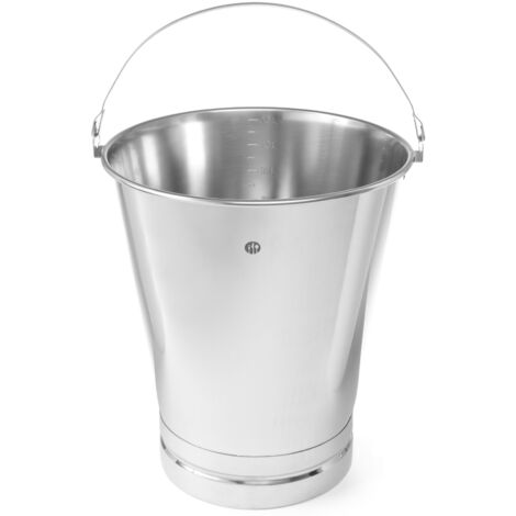Seau gastronomique de cuisine en acier inoxydable avec anneau et graduation 15L - Hendi 516720