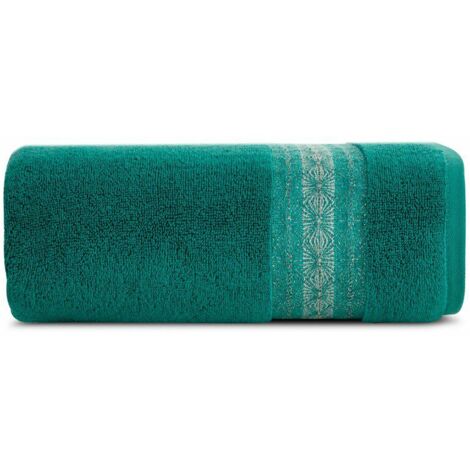 Serviette 70x140 Malika turquoise éponge 500g/m² (1/4)