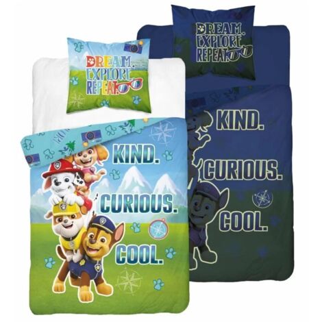 Parure de lit sous licence 140x200cm PAW PATROL KIND CURIOUS COOl (1/4)